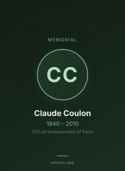 Memorial portrait of Claude Coulon
