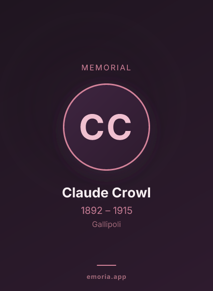 Memorial portrait of Claude Crowl