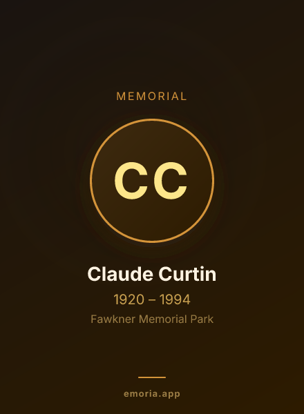 Memorial portrait of Claude Curtin