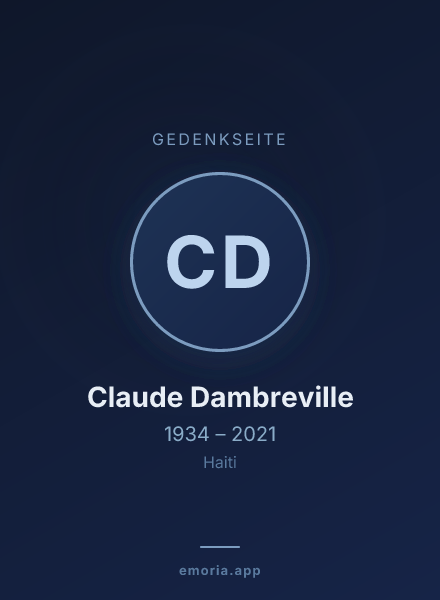 Gedenkportrait von Claude Dambreville