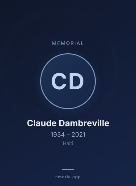 Memorial portrait of Claude Dambreville