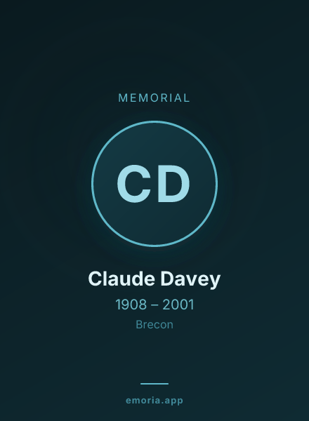 Memorial portrait of Claude Davey