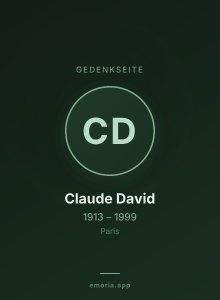 Gedenkportrait von Claude David