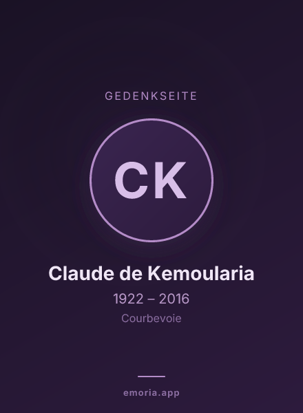 Gedenkportrait von Claude de Kemoularia