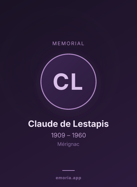 Memorial portrait of Claude de Lestapis
