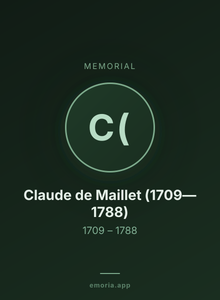 Memorial portrait of Claude de Maillet (1709—1788)