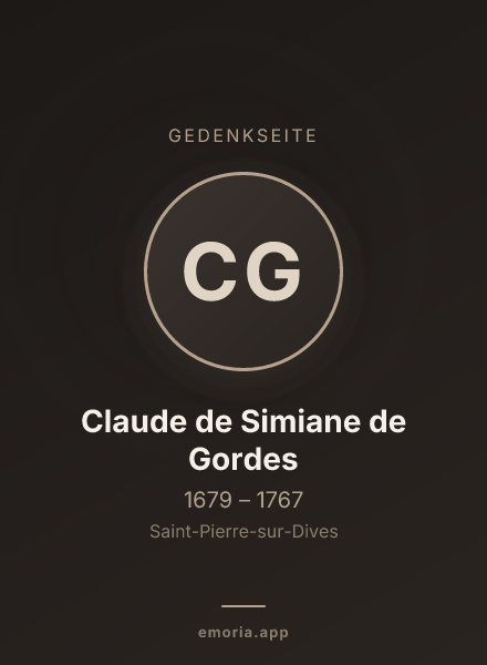 Gedenkportrait von Claude de Simiane de Gordes