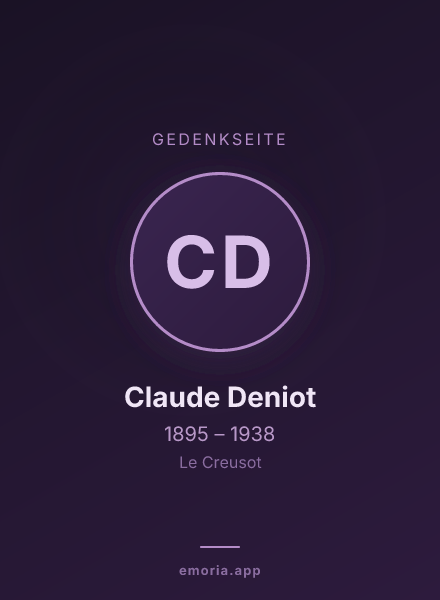 Gedenkportrait von Claude Deniot