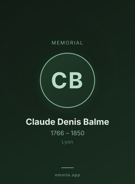Memorial portrait of Claude Denis Balme