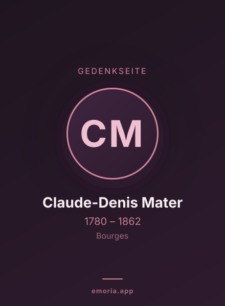 Gedenkportrait von Claude-Denis Mater