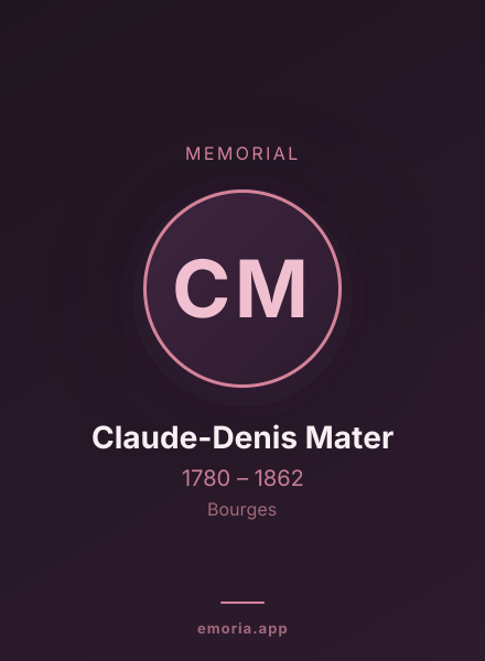Memorial portrait of Claude-Denis Mater