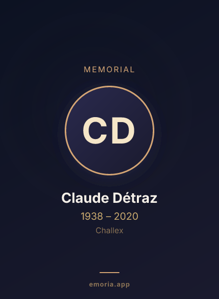Memorial portrait of Claude Détraz