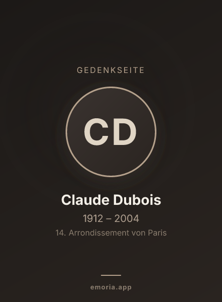Gedenkportrait von Claude Dubois