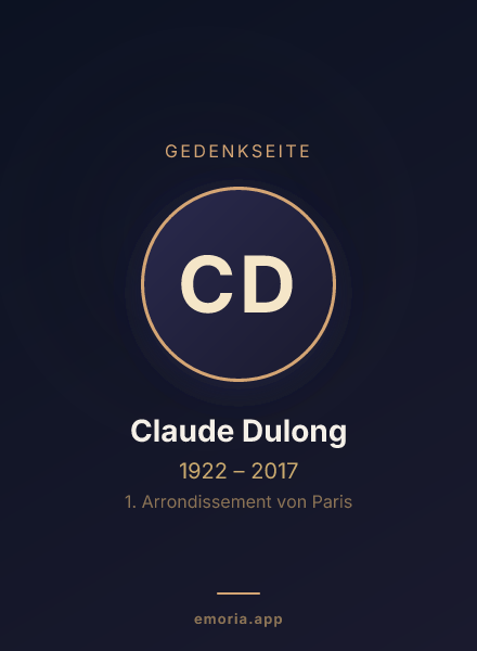 Gedenkportrait von Claude Dulong