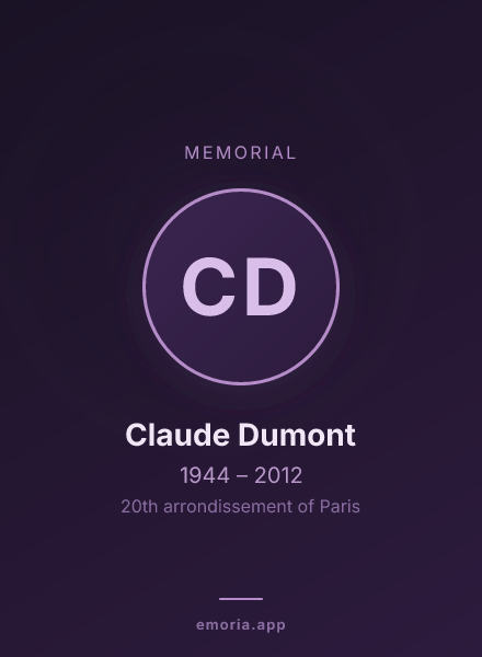 Memorial portrait of Claude Dumont