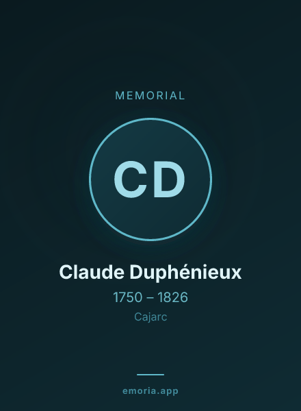Memorial portrait of Claude Duphénieux