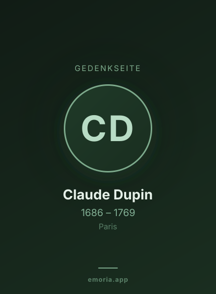Gedenkportrait von Claude Dupin