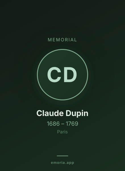 Memorial portrait of Claude Dupin