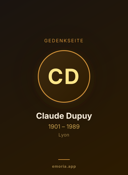 Gedenkportrait von Claude Dupuy