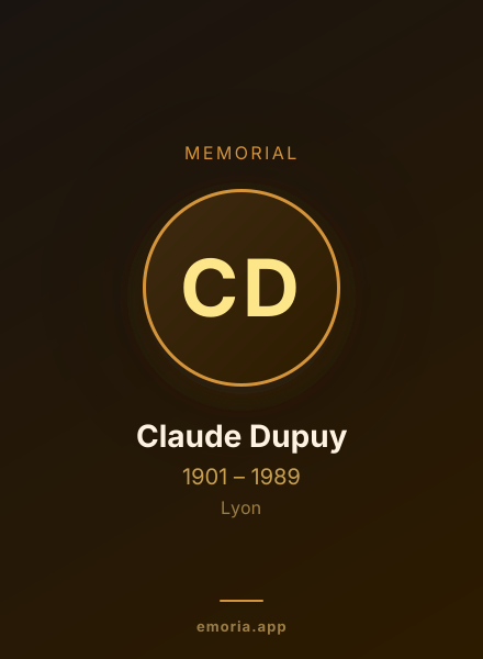 Memorial portrait of Claude Dupuy