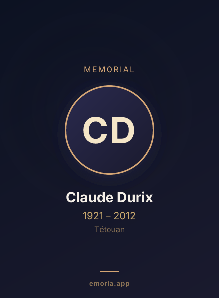 Memorial portrait of Claude Durix