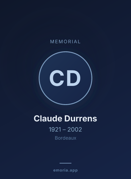 Memorial portrait of Claude Durrens