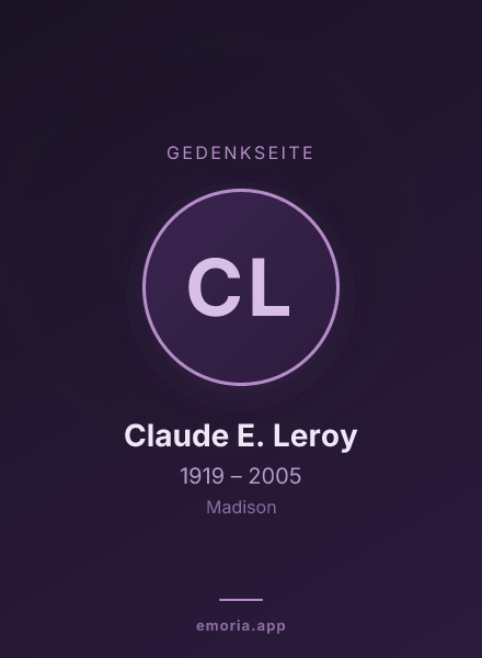 Gedenkportrait von Claude E. Leroy