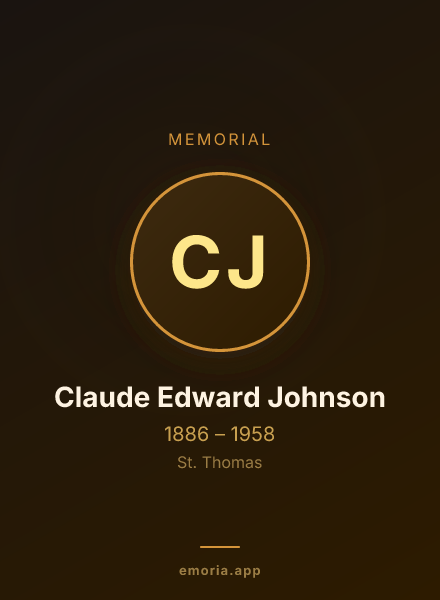 Memorial portrait of Claude Edward Johnson