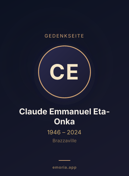 Gedenkportrait von Claude Emmanuel Eta-Onka