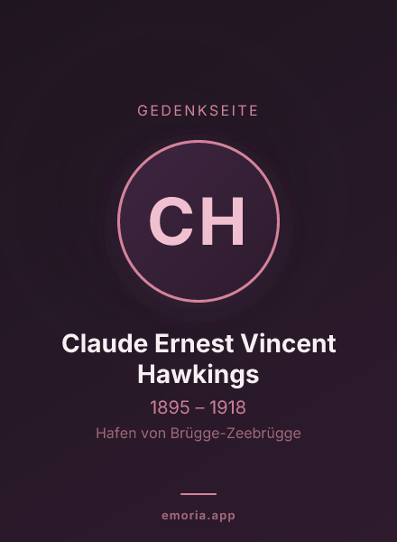 Gedenkportrait von Claude Ernest Vincent Hawkings