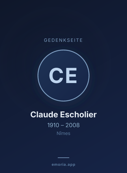 Gedenkportrait von Claude Escholier