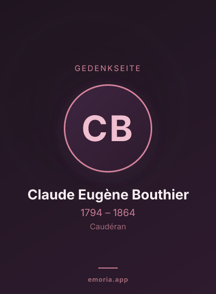 Gedenkportrait von Claude Eugène Bouthier