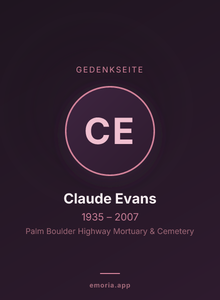 Gedenkportrait von Claude Evans
