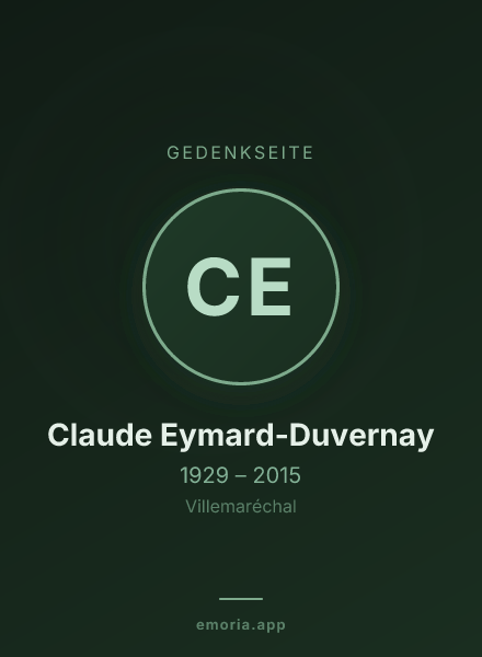 Gedenkportrait von Claude Eymard-Duvernay