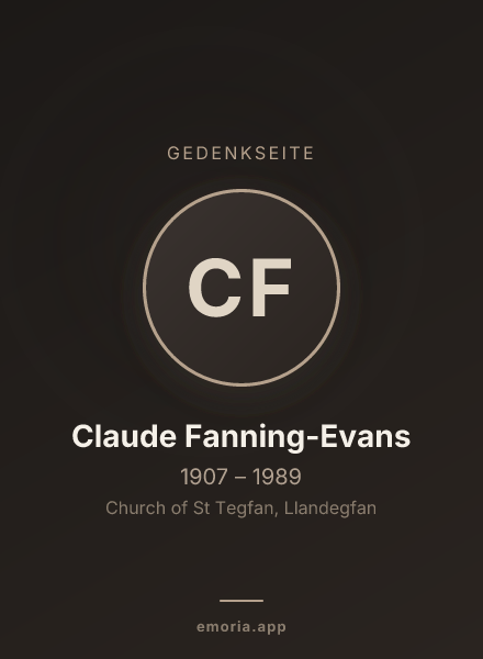 Gedenkportrait von Claude Fanning-Evans