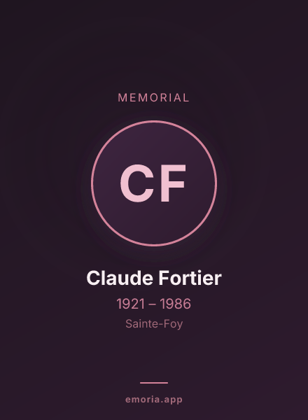 Memorial portrait of Claude Fortier