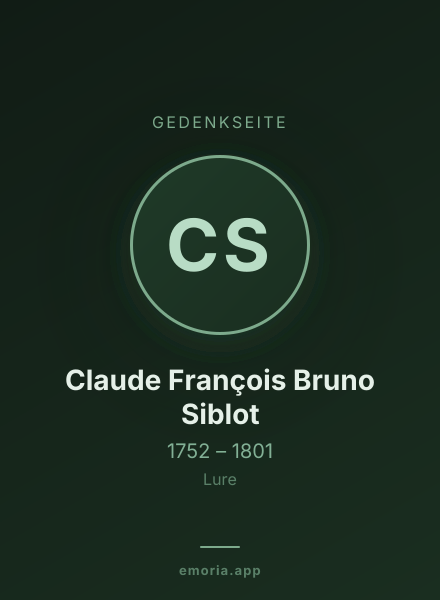 Gedenkportrait von Claude François Bruno Siblot