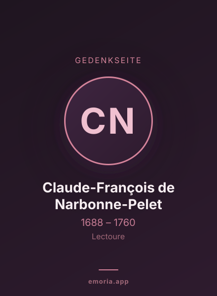 Gedenkportrait von Claude-François de Narbonne-Pelet