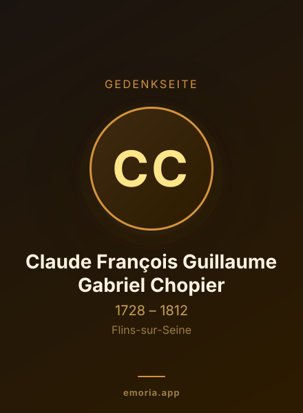 Gedenkportrait von Claude François Guillaume Gabriel Chopier