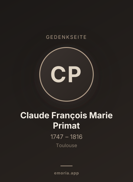 Gedenkportrait von Claude François Marie Primat