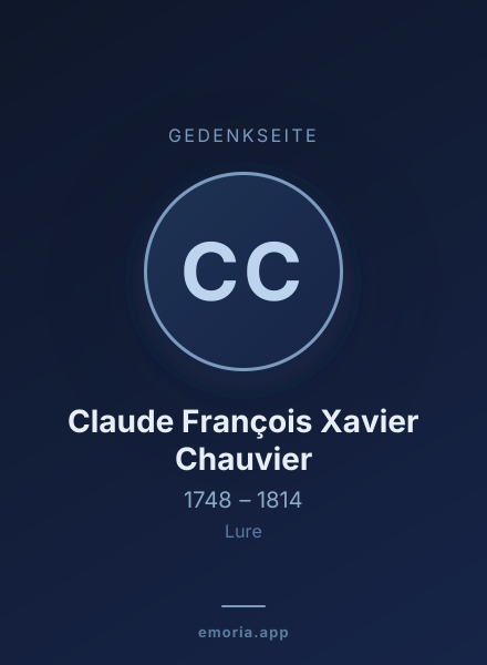 Gedenkportrait von Claude François Xavier Chauvier