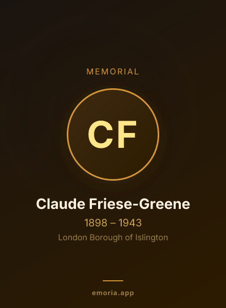 Memorial portrait of Claude Friese-Greene