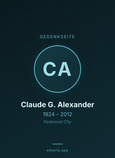 Gedenkportrait von Claude G. Alexander