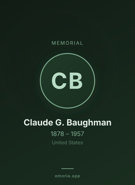 Memorial portrait of Claude G. Baughman