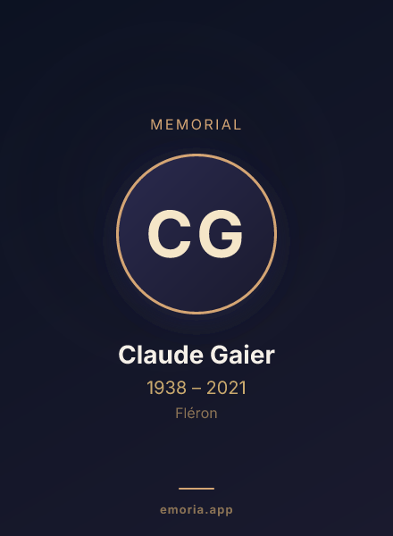 Memorial portrait of Claude Gaier
