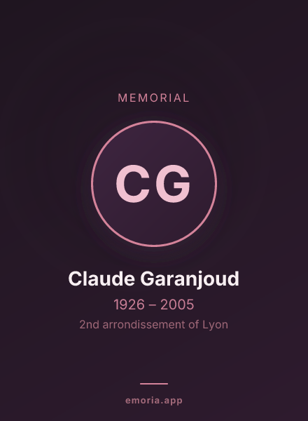 Memorial portrait of Claude Garanjoud