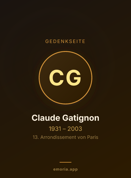 Gedenkportrait von Claude Gatignon