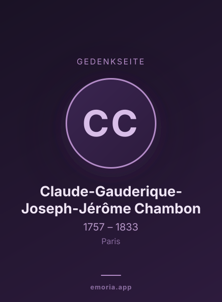 Gedenkportrait von Claude-Gauderique-Joseph-Jérôme Chambon