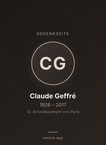 Gedenkportrait von Claude Geffré