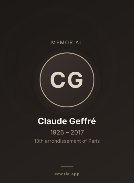 Memorial portrait of Claude Geffré